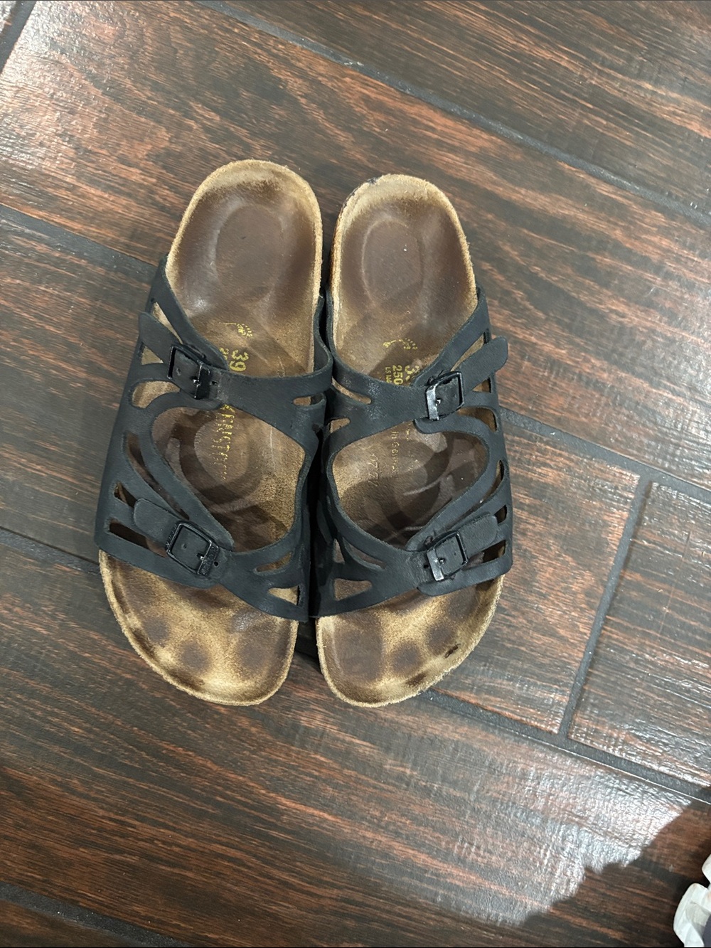 Birkenstock Granada Black Cutout Double-Buckle Slide Sandals - Picture 3 of 8